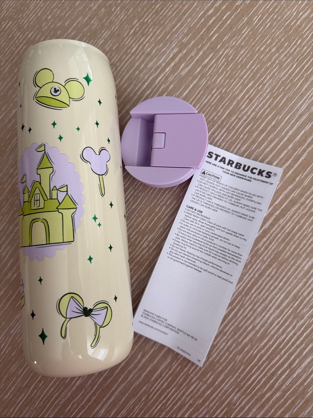 2026 Disney Parks Starbucks Summertime Castle Mickey Ear Steel Travel Tumbler - Picture 12 of 12